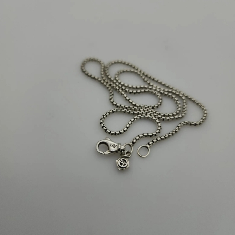 David Yurman Sterling Silver 925 Box Chain Necklace 1.7mm wide